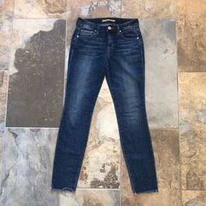 Joe’s Jeans Skinny Ankle Raw Hem High Rise Blanche